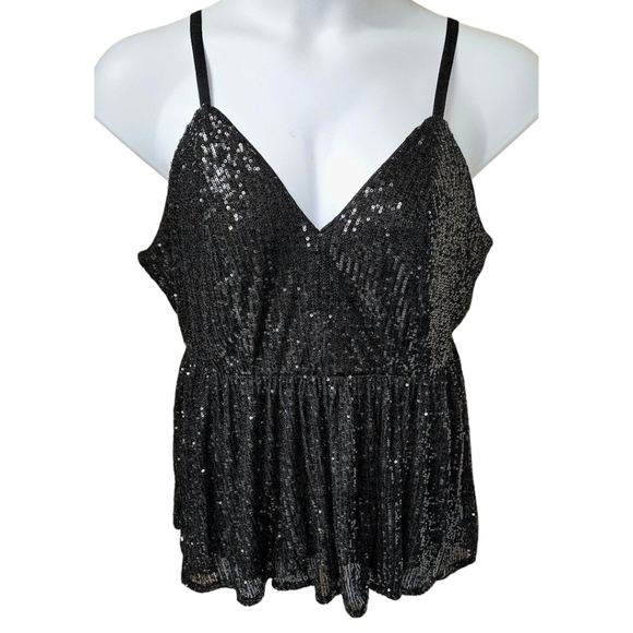 Torrid Black Sequin Sparkly Tank Top Size Large - Picture 2 of 14